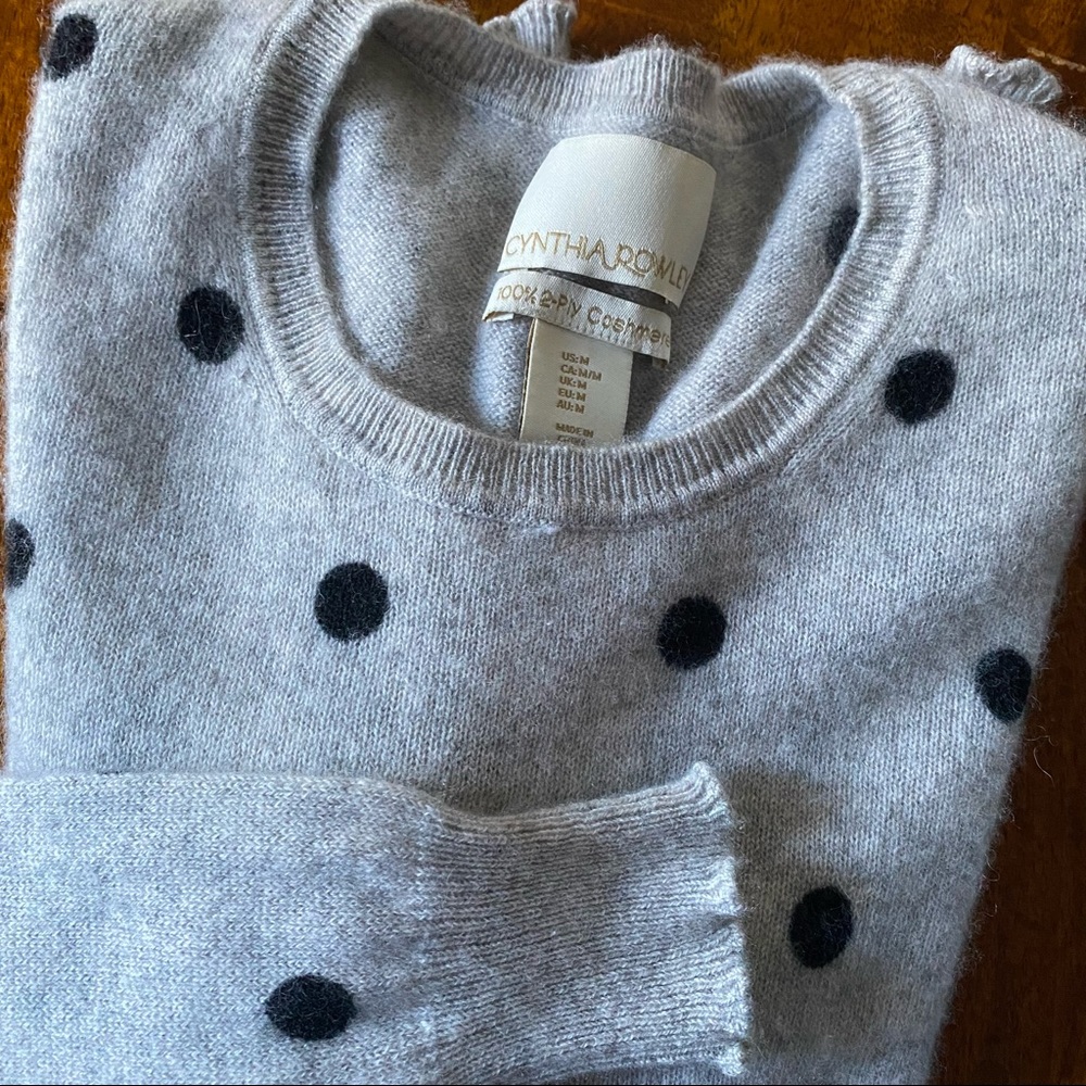 Cynthia Rowley Polka Dot Cashmere Sweater - Picture 7 of 7